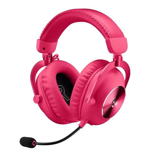 Logitech G PRO X 2 LIGHTSPEED Casque audio bluetooth, micro-casque détachable, enceinte graphène 50 mm, DTS X Casque 2.0—7.1 Surround, Bluetooth USB 3,5 mm Aux, PC, PS5, PS4, Nintendo Switch - Magenta