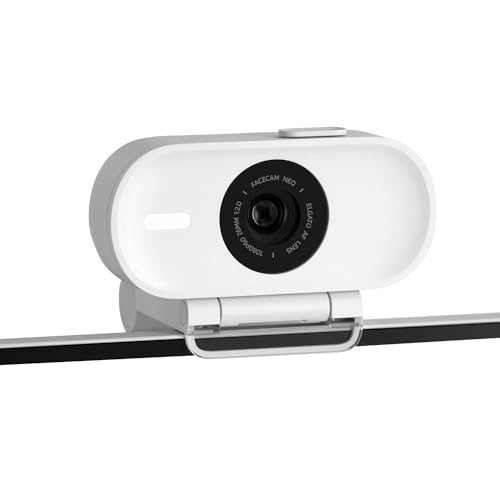Elgato Facecam Neo – Webcam Full HD avec bouchon de confidentialité et correction de lumière pour visioconférence, streaming, Teams Zoom Slack OBS Twitch YouTube, etc. – USB-C Plug-and-play sur PC Mac
