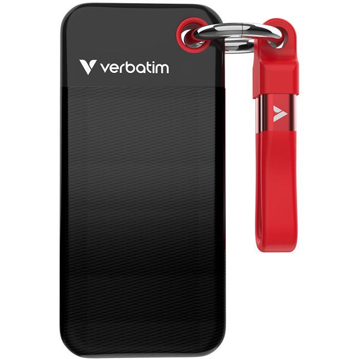 Disque SSD externe - VERBATIM - Pocket - 2 To - Black Red