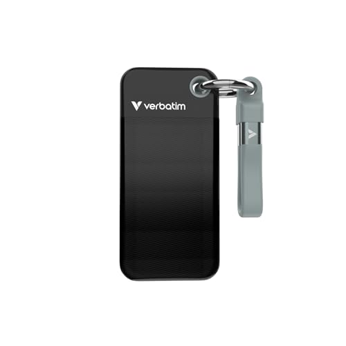 Verbatim Pocket SSD 512 Go, SSD Externe USB 3.2 Gen 2, jusqu'à 1000 Mo s en Lecture et écriture, Disque Dur Portable pour PC, Mac et Console, Noir Gris