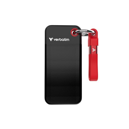 Verbatim Pocket SSD 128GB Externe SSD USB 3.2 Gen2 à 1000Mo s Noir Rouge