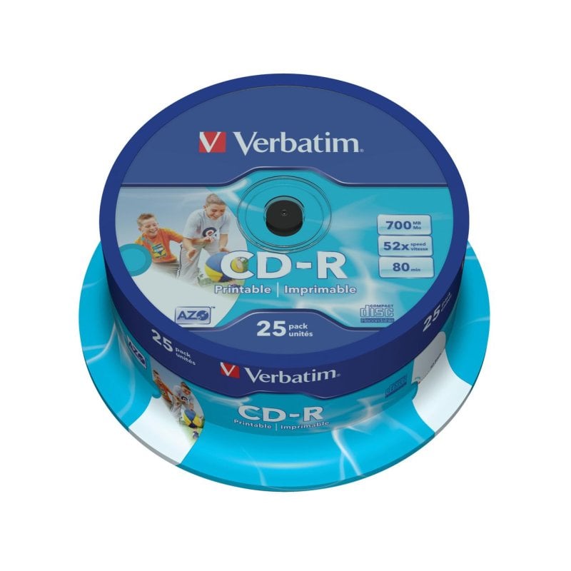 Verbatim CD-R AZO Wide Imprimable 52x 700MB 25 pièces