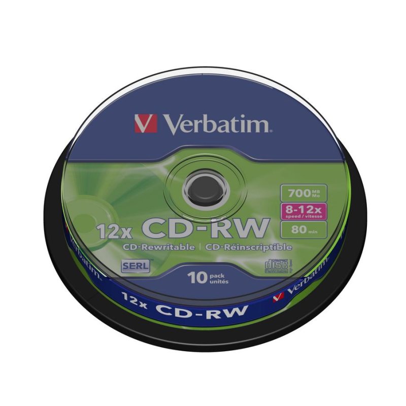 Verbatim CD vierge Verbatim CD-RW 12x 700MB spindle 10 unités