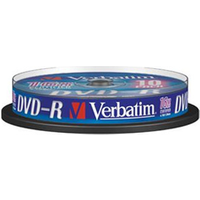 Verbatim DVD-R Matt Silver 4,7 Go 16x Emballage Eje 10 pièces