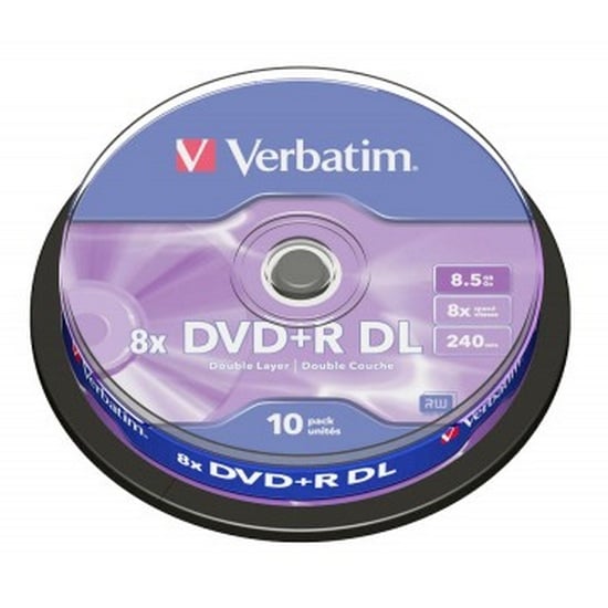 Verbatim DVD R DL Doble Capa 8x 8.5GB Tarrina 10 Unds
