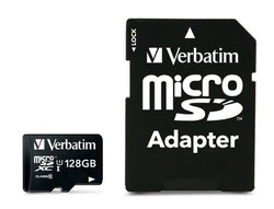 Verbatim M SDXC PR  UHS 1 128GB 10 INC ADAPTER