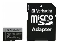 Verbatim PRO U3 - carte memoire flash - 256 Go - microSDXC UHS-I