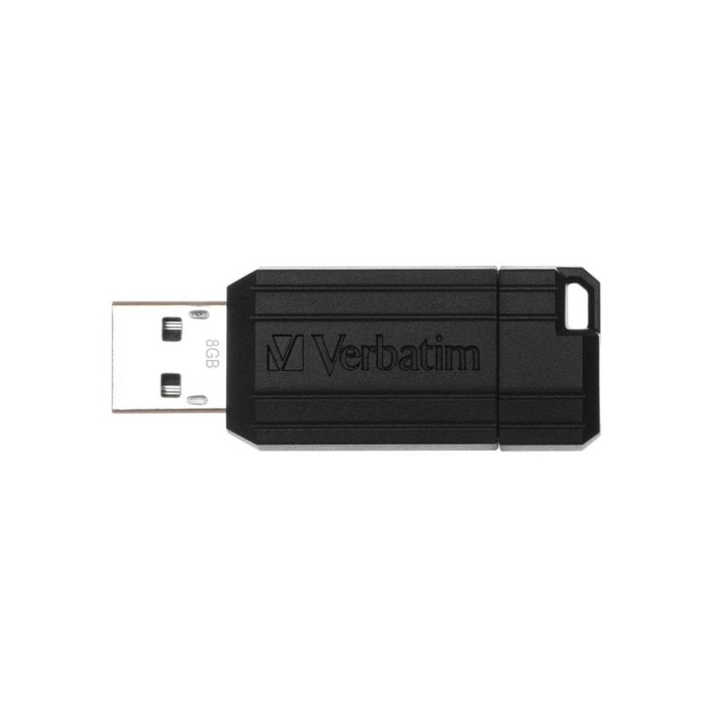 Verbatim Clé USB Verbatim PinStripe 8GB Noire fonction coulissante sécurité mot de passe