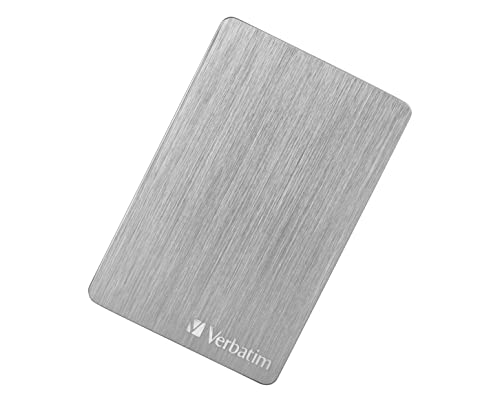 Verbatim Store 'n' Go Aluminium Slim I 2 to I Argent I Disque Dur Externe I USB 3.2 GEN 1 I Disque Dur Externe en Aluminium I pour Windows Mac OS X I Disque Dur Portable I Disque Dur USB