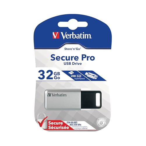 VERBATIM SecureDataPro Clé USB 3.0 32 Go Argent 98665