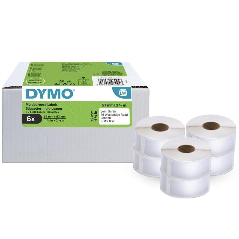 Dymo Étiquettes DYMO LW Multiusos 32x57 mm 6 Rollos 6000 Unidades