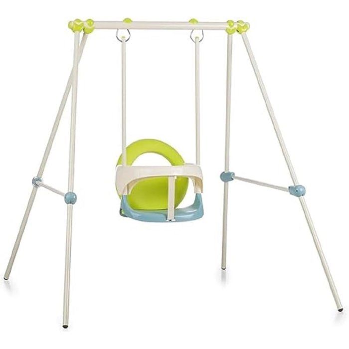 Portique Metal Baby Swing - Smoby - Balancoire Bebe - Interieur Exterieur - Hauteur 118 cm - Traite Anti-UV - Des 6 mois