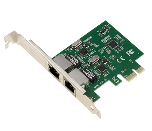 KALEA-INFORMATIQUE Carte contrôleur réseau PCI Express PCIe 2 Ports RJ45 Gigabit Ethernet 10 100 1000Mbps 1G. Double Chipset Realtek Equerres Equerres Low et High Profile.