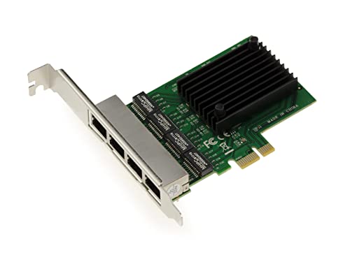 KALEA-INFORMATIQUE Carte contrôleur PCI Express PCIe réseau 4 Ports LAN RJ45 Gigabit Ethernet 10 100 1000Mbps 1G. avec Chipset Realtek RTL8111F et équerres Low et High Profile