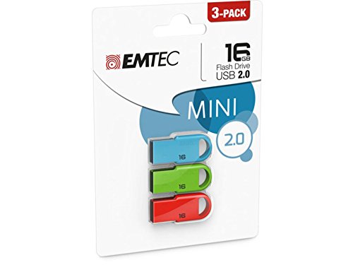 ClA� USB Emtec Pack de 3 mini clA�s USB 2 0 D250 16 Go
