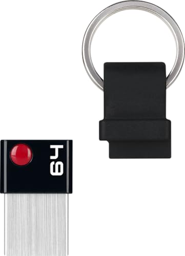 EMTEC - Clé USB 3.2 Nano Ring T100 Capacité 64 Go, 64 GB - Compatibilité Universelle USB 3.0 - ECMMD64GT103 - Design Exclusif avec Anneau Porte Clés - Ultra Fine, Sans Capuchon