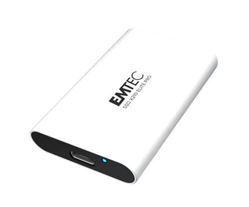 EMTEC - SSD Externe Portable X210 Pro - Aluminium - USB 3.2 Gen2x2 - Compatible PC Mac PS5 Xbox - 1TB - Léger - Câble USB-C Inclus - pour Gaming et Travail