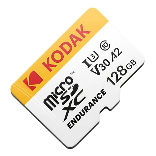 Kodak Carte MicroSD 128Go Haute Endurance Adaptateur SD | UHS-I U3 A2 V30