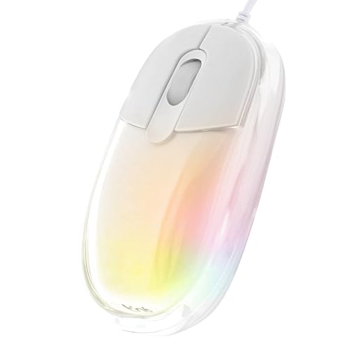 T'nB - Souris Filaire Lumineuse, Rétroéclairage 7 Couleurs, Blanche