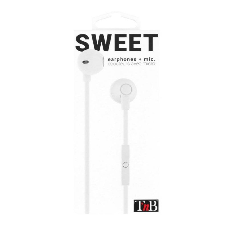 TNB Auriculares TnB Sweet avec fil, connectivité filaire, appels et musique, White