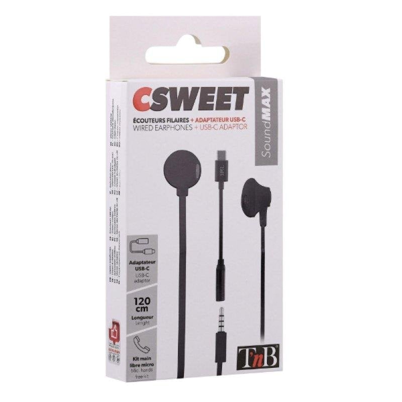 TNB Auriculares TnB Sweet filaires USB-C pour appels et musique, noirs