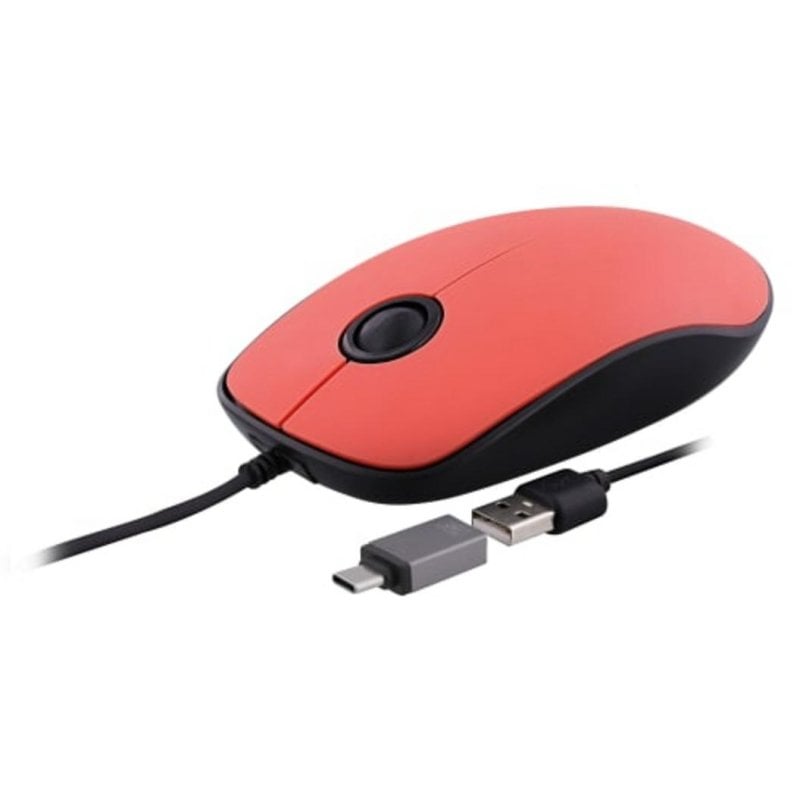 TNB Ratón TnB MUSUNSETRD USB-A USB-C 1000 DPI Red Ambidextre