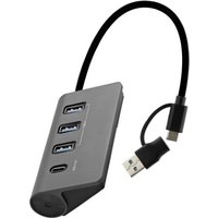 T'nB USB-A USB-C 3.0 - 4 ports - Gris