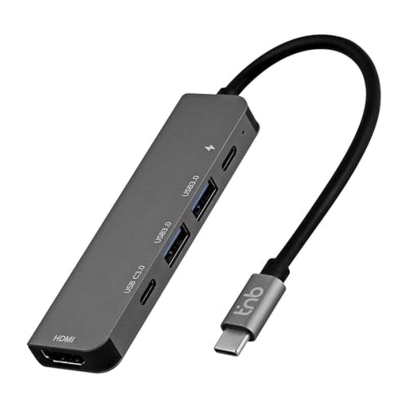 TNB Hub USB-C TnB HUBALU5C iClick 5 en 1 HDMI 4K 30 Hz PD 100 W