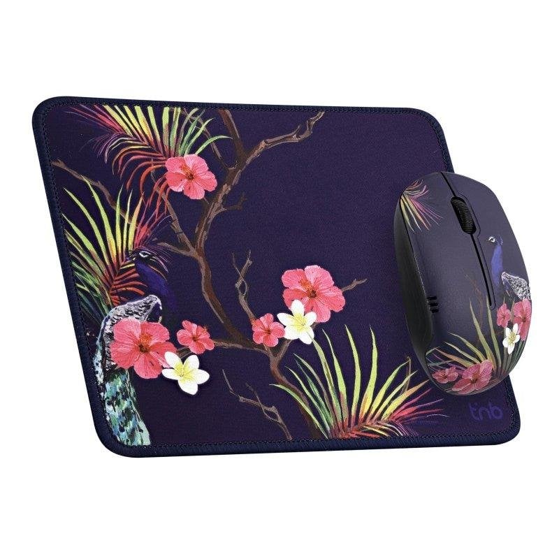 TNB Souris TnB BUMWXTROPI sans fil ergonomique Purple avec tapis assorti