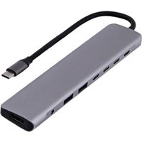 TNB Hub USB-C TnB HUBALU8C iClick 8 en 1 HDMI 4K60 PD100W