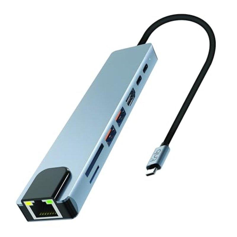 TNB Concentrateur USB-C TnB HUBALU8PRO 8-en-1 10 Gbps HDMI 4K 60 Hz