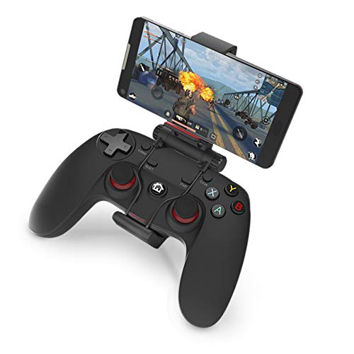 WE Gamium Manette Gaming sans Fil Filaire - Triple Connexion Filaire, Bluetooth, récepteur 2.4Ghz - PC, PS3, Box Android TV, Casque VR, Smartphone et Tablette Android** - Clip pour Smartphone