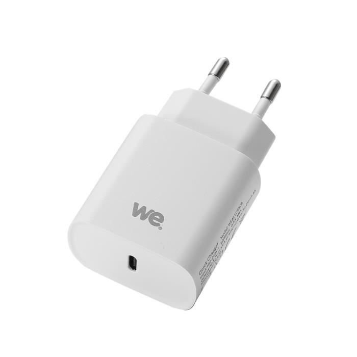 Chargeur secteur - WE - 1 Port USB-C - Power Delivery - 18W - White