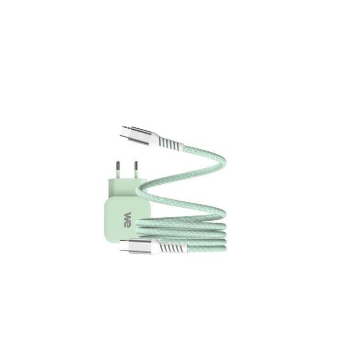 Bundle chargeur - WE - 1 port USB-C 20W - cable USB-C USB-C Green