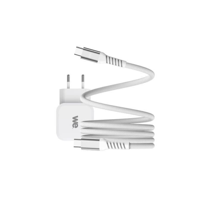 Bundle chargeur - WE - 1 port USB-C 20W - cable USB-C USB-C White