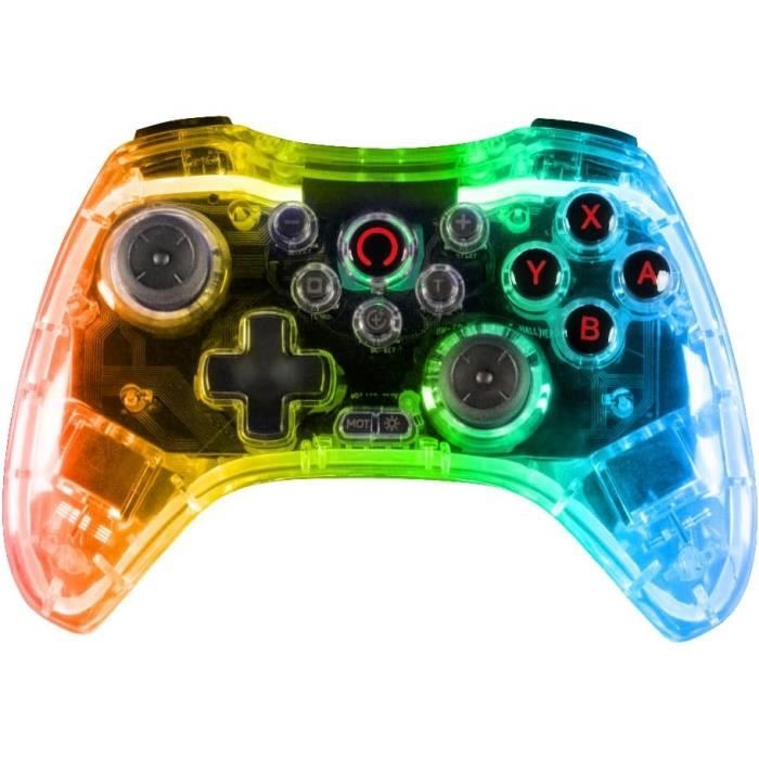 Konix - Manette sans fil Crystal Nintendo Switch Switch OLED PC et PS4