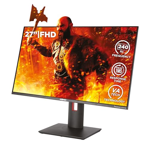 Konix Drakkar Écran Gaming Galar 27 PC, PS4, PS5, Switch et Xbox - Résolution Full HD 1 080 px - Fréquence 240 Hz - Temps de réponse 1 ms - Dalle VA