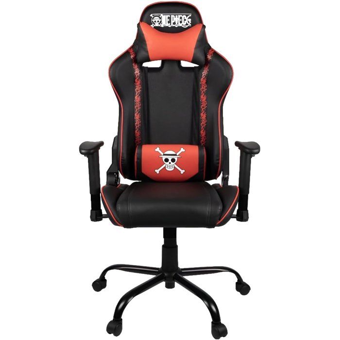Chaise de bureau gaming KONIX One Piece Inclinaison siege 150A� Cuir Coussin lombaires et cervicaux reglable Black
