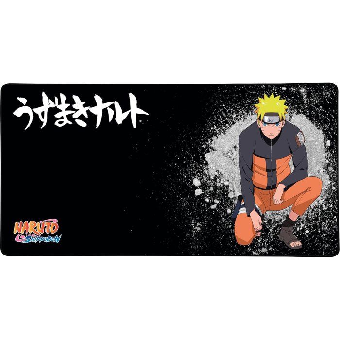 Tapis de souris gaming - KONIX - Naruto Shippuden - XXL 90 x 46 cm - Base antiderapante en caoutchouc - Black
