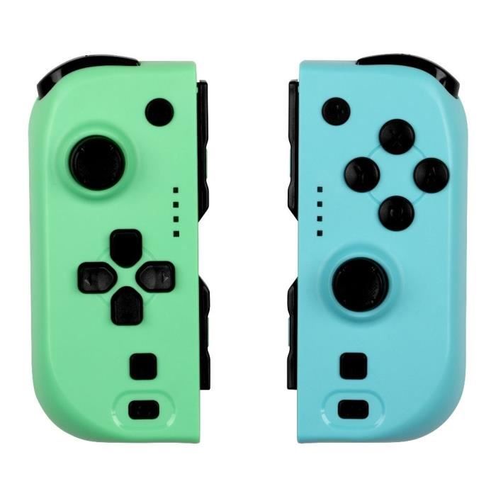 Manettes Joypads - Nintendo Switch et Switch OLED - KONIX - Autonomie 8 h - Fonction vibration - Green et Blue