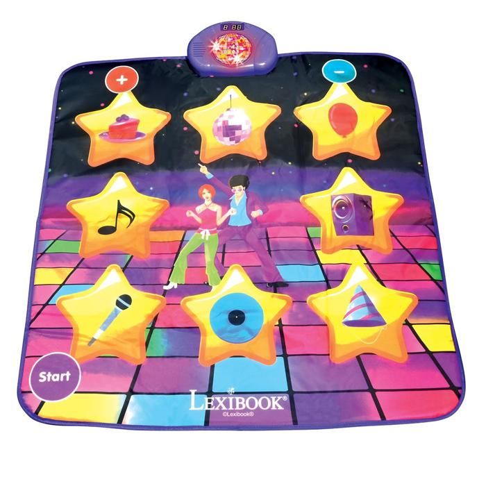 Lexibook - Tapis de danse electronique - Touches Lumineuses - Enceinte integree - Purple Yellow -DM10 - Bluetooth - 6 modes de jeu