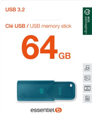 Cle USB ESSENTIELB 64Go USB 3.2