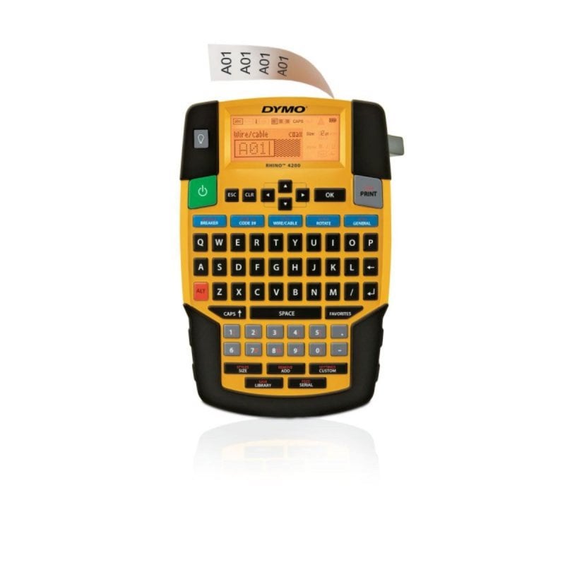 Dymo Étiqueteuse DYMO Rhino™ 4200 QWERTY, Ión de litio, Black, Yellow