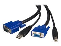 StarTech.com StarTech.com Cable pour switch KVM USB VGA de 3 m - Cordon pour commutateur KVM universel 2-en-1 de 3 metres - HD-15 vers USB (SVUSB2N1_1) - cable video USB - 3 m