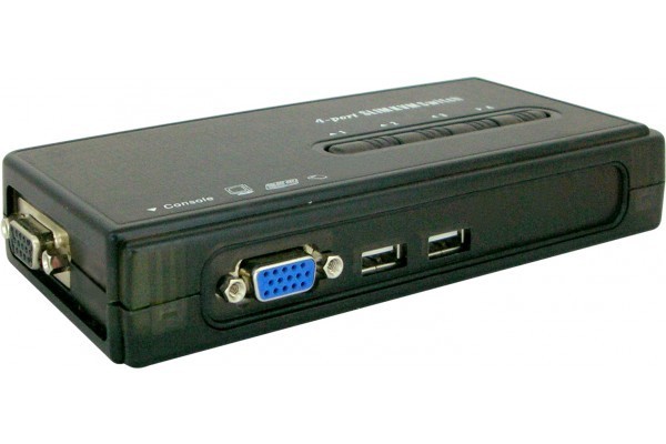 Dexlan KVM switch VGA USB 4 ports avec cables demontables