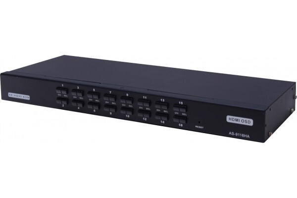 Dexlan KVM SWITCH 16 Ports HDMI 4K USB 2.0 avec cables