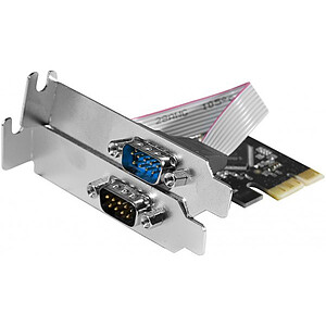 Carte controleur Low Profile PCI E 2 ports RS 232 DB 9
