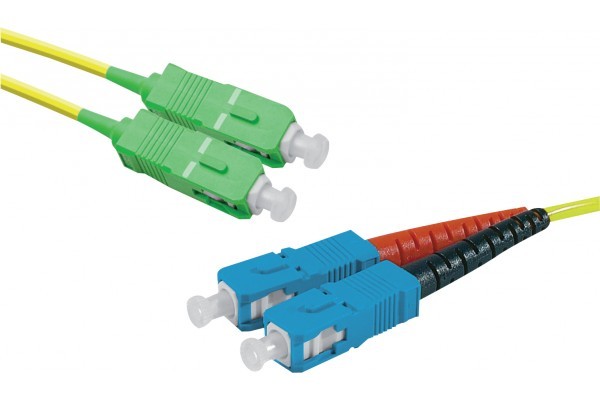 MCAD Jarretiere optique duplex monomode OS2 9 125 SC-APC SC-UPC Yellow - 10 m