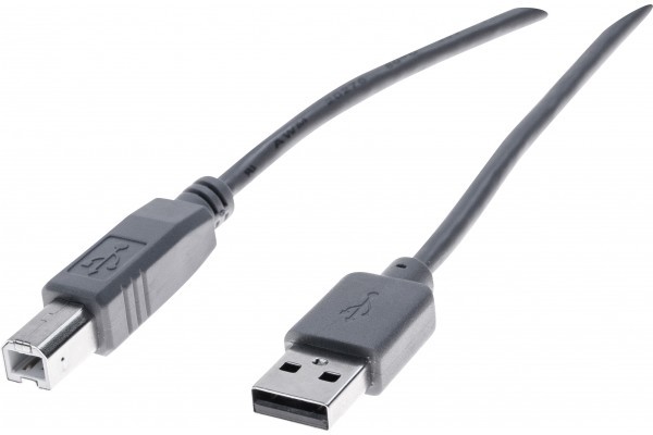MCAD Cordon eco USB 2.0 type A B Grey - 0,6 m