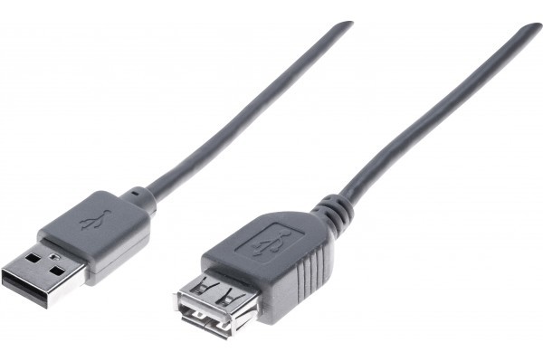 MCAD Rallonge eco USB 2.0 A A grise - 0,6 m